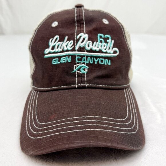 Prairie Mountain Lake Powell Glen Canyon 63 Snapback Cap Hat Brown White - Picture 1 of 11